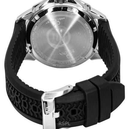 Reloj de buceo Bulova Marine Star Precisionist de cuarzo con correa de silicona y esfera negra 96B432 200M para hombre