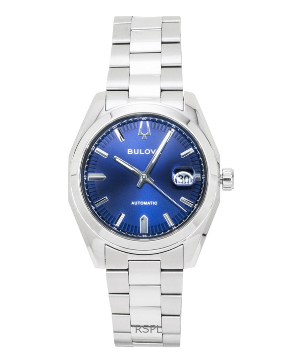 Reloj Bulova Surveyor automático azul de acero inoxidable 96B436 para hombre