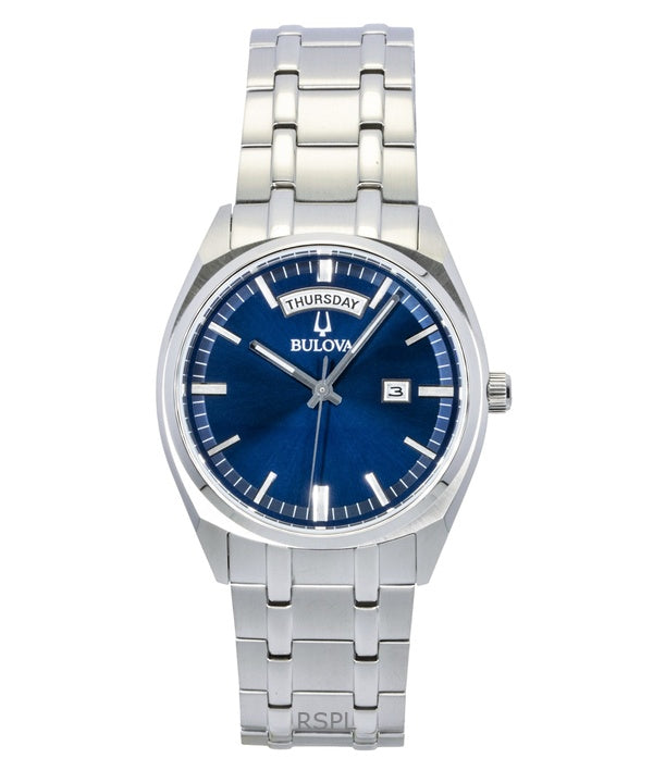 Reloj Bulova Surveyor Classic de acero inoxidable con esfera azul y movimiento de cuarzo 96C125 para hombre