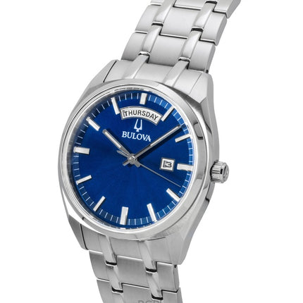 Reloj Bulova Surveyor Classic de acero inoxidable con esfera azul y movimiento de cuarzo 96C125 para hombre