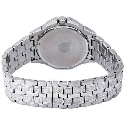 Bulova Octava Crystal Accents Reloj para hombre con esfera multifunción plateada de cuarzo 96C134
