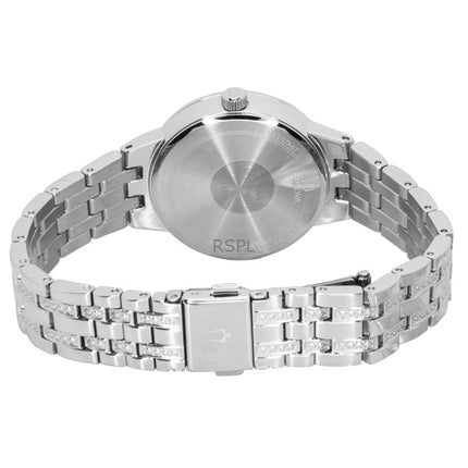 Reloj Bulova Phantom Crystal para mujer, modelo 96L276, de acero inoxidable, esfera azul y movimiento de cuarzo.