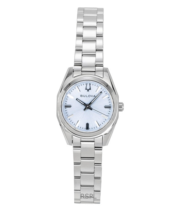 Reloj Bulova Surveyor para mujer, modelo 96L345, de acero inoxidable, esfera azul claro, movimiento de cuarzo.