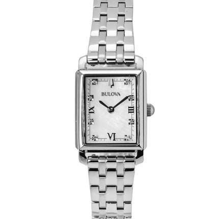 Reloj Bulova Sutton Classic de acero inoxidable con diamantes y esfera de nácar para mujer (96P244)