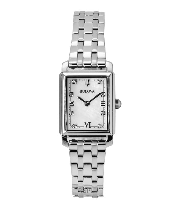 Reloj Bulova Sutton Classic de acero inoxidable con diamantes y esfera de nácar para mujer (96P244)