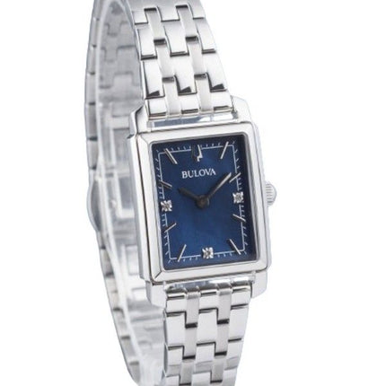 Reloj para mujer Bulova Classic Sutton Diamond Accent de acero inoxidable con esfera azul y cuarzo 96P245