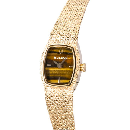 Reloj Bulova Goddess Of Time de cuarzo en acero inoxidable en tono oro rosa con esfera marrón 97L185 para mujer