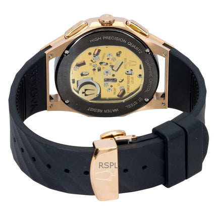 Reloj Bulova Curv Cronógrafo de cuarzo con correa de caucho y esfera negra 98A185 para hombre