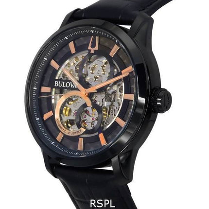 Reloj Bulova Classic Sutton Black Skeleton Dial Automático 98A283 para hombre