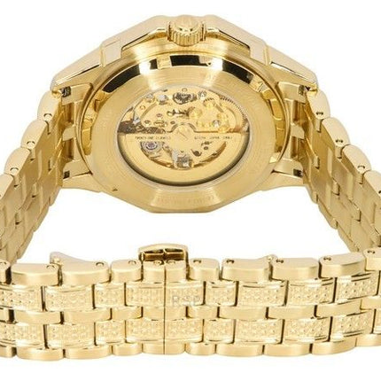 Reloj automático Bulova Octava Crystal Accents de acero inoxidable con esfera dorada y esqueleto 98A292 para hombre