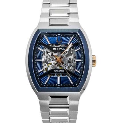 Reloj automático Bulova Maquina de acero inoxidable con esfera azul 98A319 para hombre