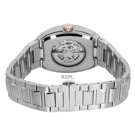 Reloj automático Bulova Maquina de acero inoxidable con esfera azul 98A319 para hombre