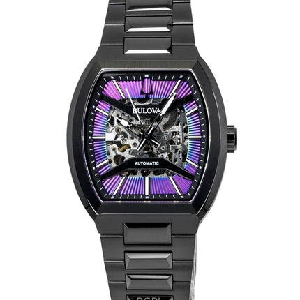 Reloj automático Bulova Maquina de acero inoxidable con esfera semiesqueleto multicolor 98A320 para hombre