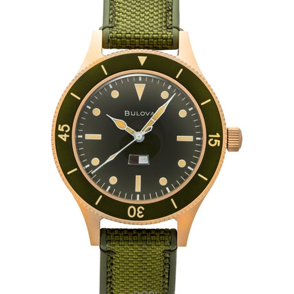 Reloj Bulova Mil Ships Edición Especial 150 Aniversario Esfera Verde Automático de Buceo 98A324 200M para Hombre