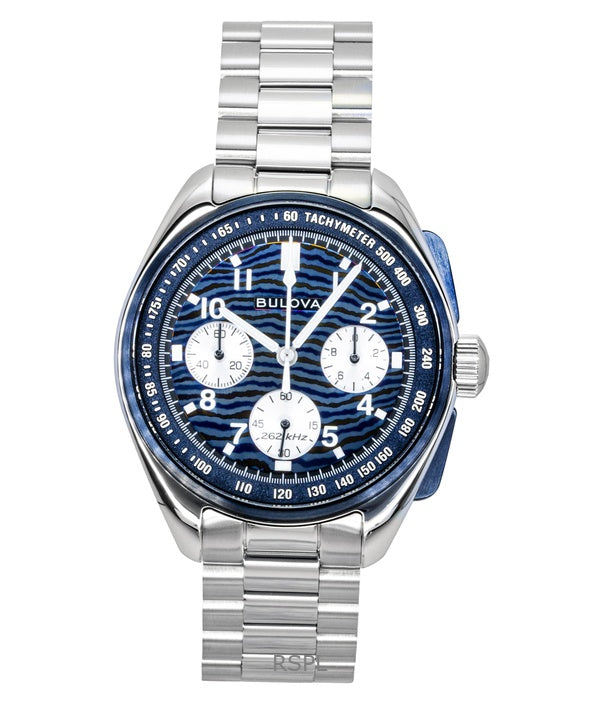 Reloj Bulova Lunar Pilot Timascus Chronograph Edición Limitada 150 Aniversario Esfera Azul Cuarzo 98A329 para hombre