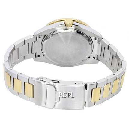 Bulova Marine Star Pulsera de dos tonos Esfera azul Cuarzo 98B334 100M Reloj para hombre