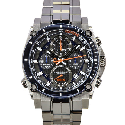 Reloj de buceo Bulova Icon Precisionist con cronógrafo de acero inoxidable y esfera gris, de cuarzo, 98B343, 300 m, para hombre