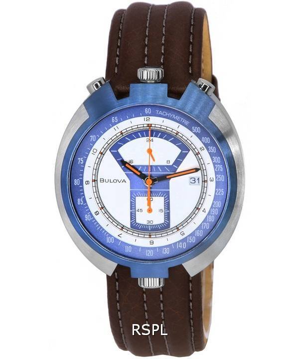 Bulova Parking Meter Edición limitada Cronógrafo Esfera plateada Cuarzo 98B390 100M Reloj para hombre