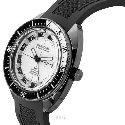 Reloj automático Bulova Oceanographer GMT con correa de PU, esfera blanca y luminiscencia completa, Devil Diver&#39,s 98B407 200