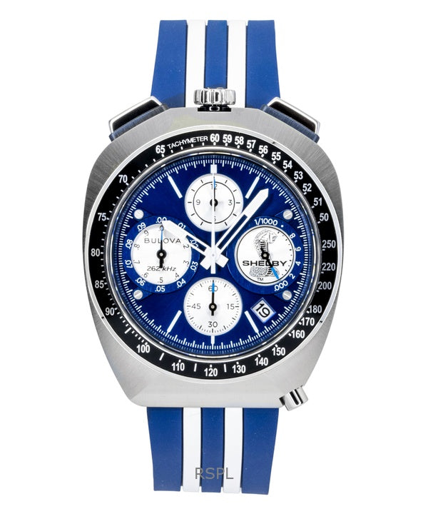 Reloj Bulova Shelby Racer Chronograph Edición Limitada 150 Aniversario Esfera Azul Cuarzo 98B452 para hombre