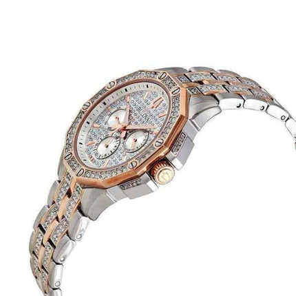 Bulova Octava Crystal Accents Reloj para hombre con esfera multifunción plateada en dos tonos 98C133