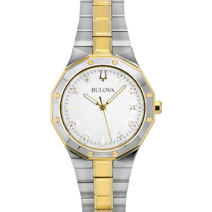 Reloj Bulova Prestige de acero inoxidable con esfera de nácar, cuarzo, 98P234, 100 m, para mujer