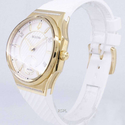 Reloj Bulova CURV 98R237 cuarzo diamante acentos de las mujeres