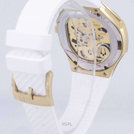 Reloj Bulova CURV 98R237 cuarzo diamante acentos de las mujeres