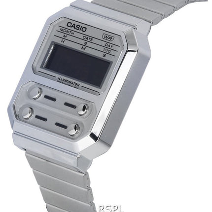 Casio Vintage Digital acero inoxidable cuarzo A100WE-7B A100WE-7B reloj unisex