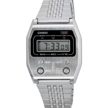 Reloj unisex Casio Vintage Digital de acero inoxidable de cuarzo A1100D-1 A1100D-1