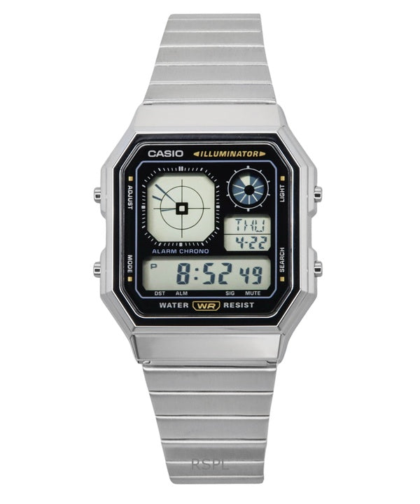 Reloj Casio Vintage Digital de acero inoxidable de cuarzo A130WE-1A unisex