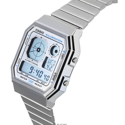 Reloj Casio Vintage Digital de acero inoxidable de cuarzo A130WE-7A unisex