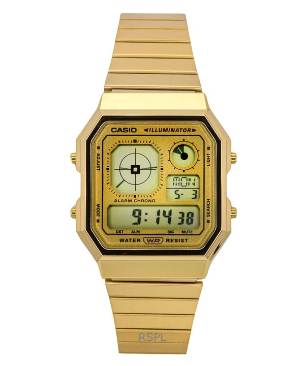 Reloj Casio Vintage Digital de acero inoxidable de cuarzo A130WEG-9A unisex