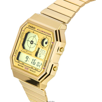 Reloj Casio Vintage Digital de acero inoxidable de cuarzo A130WEG-9A unisex