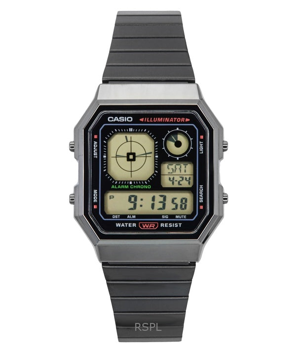 Reloj unisex Casio vintage digital de cuarzo de acero inoxidable A130WEGG-1A