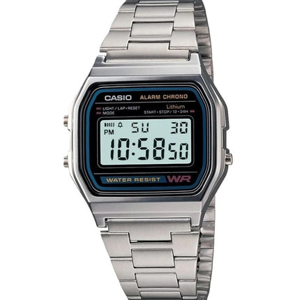 Casio digital acero inoxidable alarma diaria A158WA-1DF A158WA-1 reloj de caballero