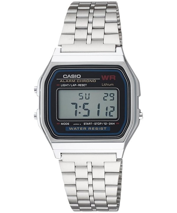 Reloj Casio Digital alarma Chrono acero inoxidable A159WA N1DF A159WA N1 de los hombres