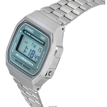 Reloj Casio Vintage Digital de acero inoxidable con pulsera de cuarzo A168WA-3A para hombre
