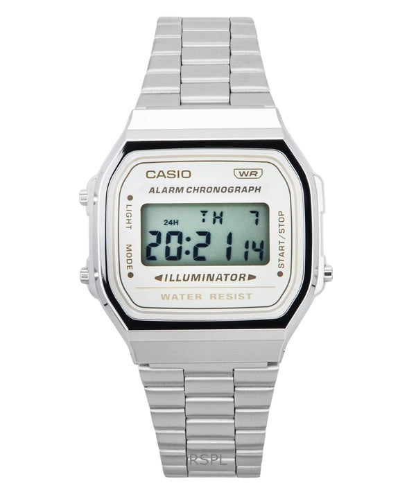 Reloj unisex Casio Vintage Digital con pulsera de acero inoxidable y cuarzo A168WA-8