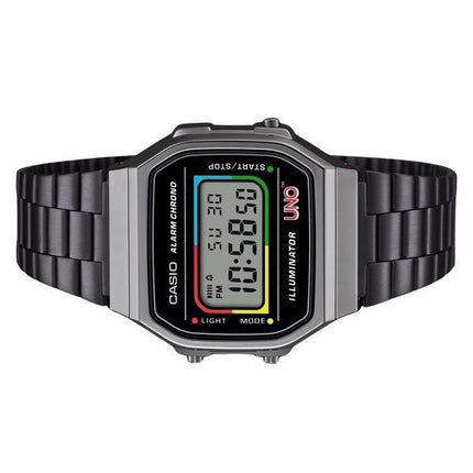 Reloj unisex Casio Vintage Digital UNO modelo de colaboración pulsera de acero inoxidable cuarzo A168WEUC-1A