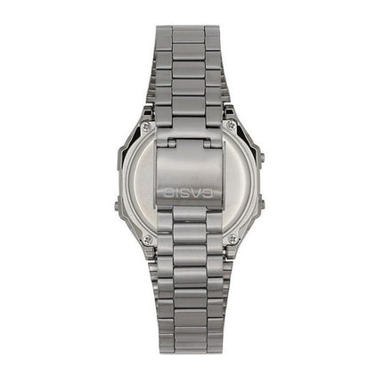 Reloj unisex Casio Vintage Digital con pulsera de acero inoxidable y esfera negra de cuarzo A168WGG-1B