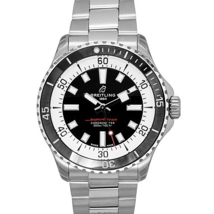 Reloj Breitling Superocean de acero inoxidable con esfera negra, automático, para buceo, 300 m, A17375211B1A1, para hombre