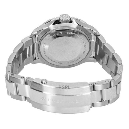 Reloj Breitling Superocean de acero inoxidable con esfera negra, automático, para buceo, 300 m, A17375211B1A1, para hombre