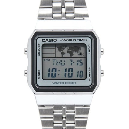 Reloj Casio alarma mundial tiempo Digital A500WA-7DF hombres