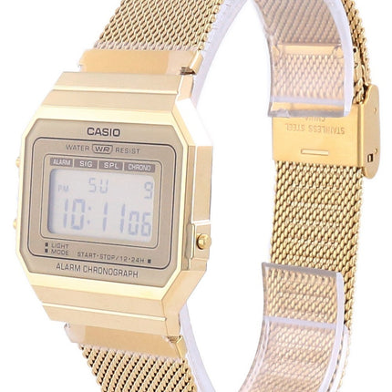 Reloj unisex Casio Youth Vintage en tono dorado de acero inoxidable digital A700WMG-9A