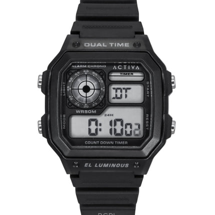 Reloj digital Invicta Activa de cuarzo con correa de poliuretano y esfera negra ACW1299-001 para hombre