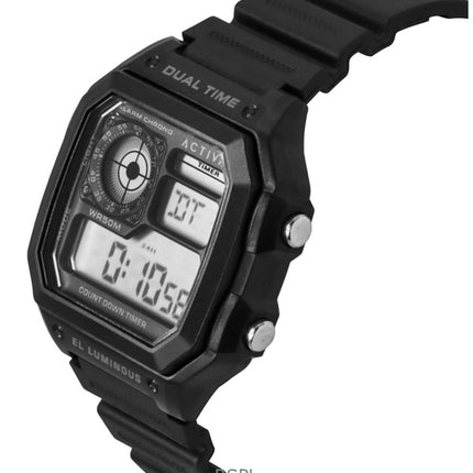 Reloj digital Invicta Activa de cuarzo con correa de poliuretano y esfera negra ACW1299-001 para hombre