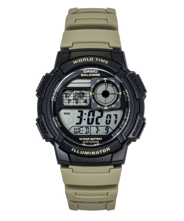 Reloj Casio AE-1000W-5AV de cuarzo con correa de resina digital estándar para hombre (100 m)