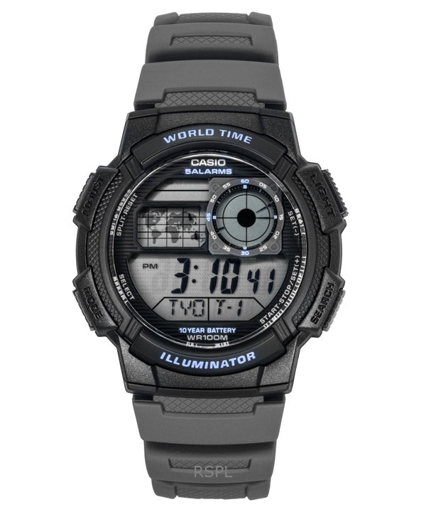 Reloj Casio Standard Digital de cuarzo con correa de resina AE-1000W-8AV 100M para hombre