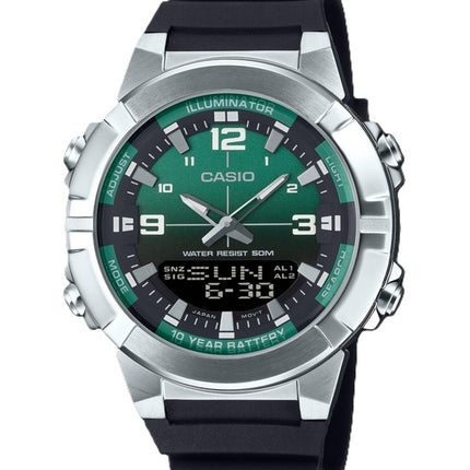Reloj Casio AMW-870A-3AV analógico digital con correa de resina y esfera verde para hombre